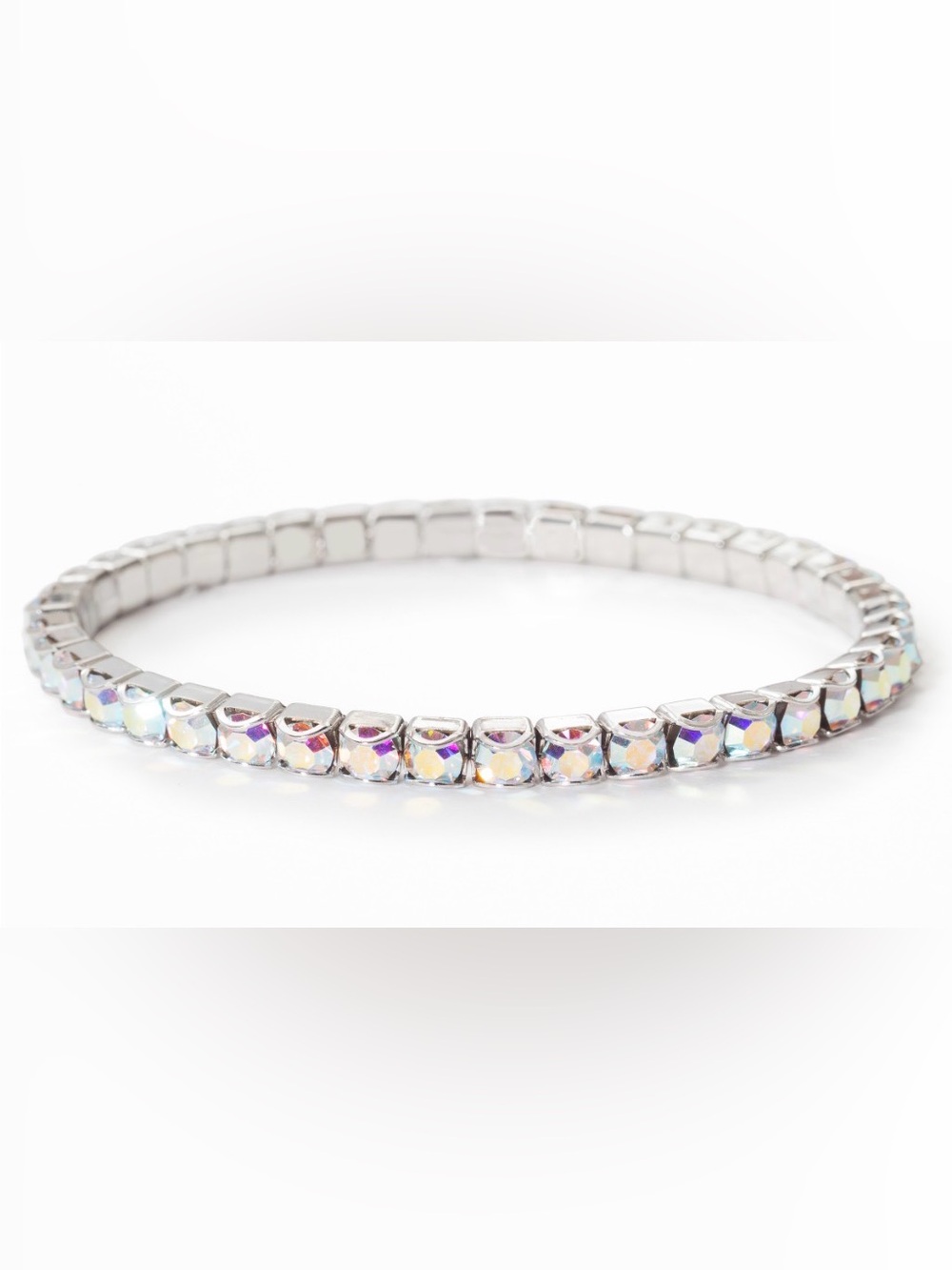 🔮Crystal Aurora Borealis Stretch Bracelet by Touchstone, Crystal by Swarowski🎆